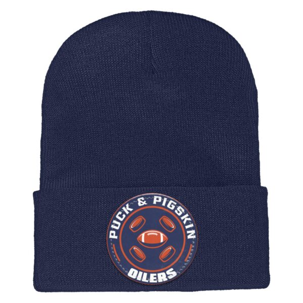 Puck & Pigskin Logo - Oilers Beanie - Image 5