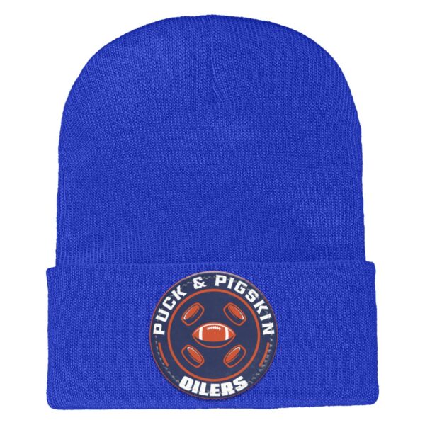 Puck & Pigskin Logo - Oilers Beanie - Image 6