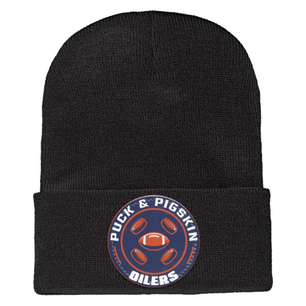 Puck & Pigskin Logo - Oilers Beanie