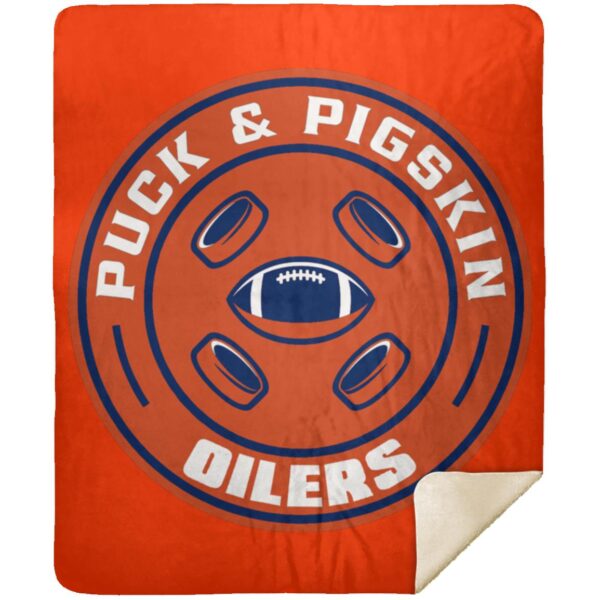 Puck & Pigskin Logo - Oilers Blankets - Image 13