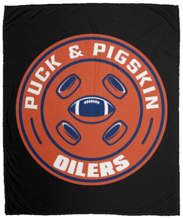 Puck & Pigskin Logo - Oilers Blankets - Image 5