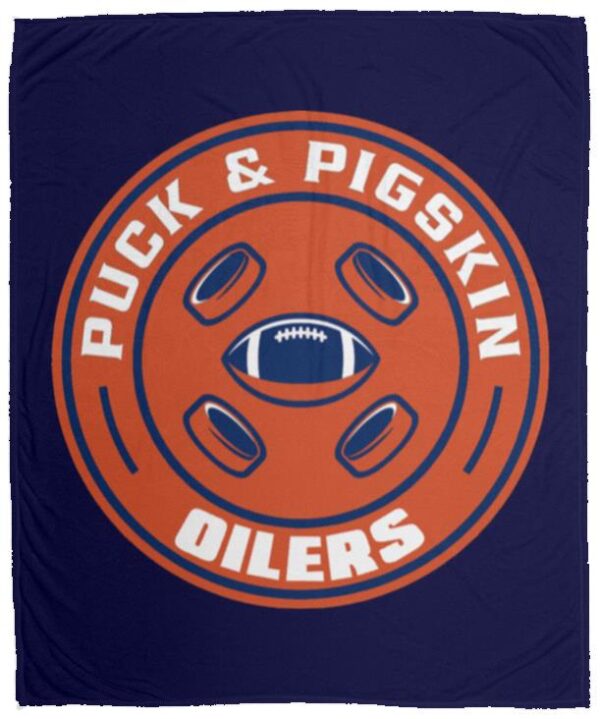 Puck & Pigskin Logo - Oilers Blankets - Image 6