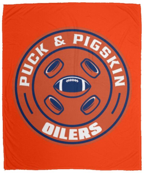 Puck & Pigskin Logo - Oilers Blankets - Image 7