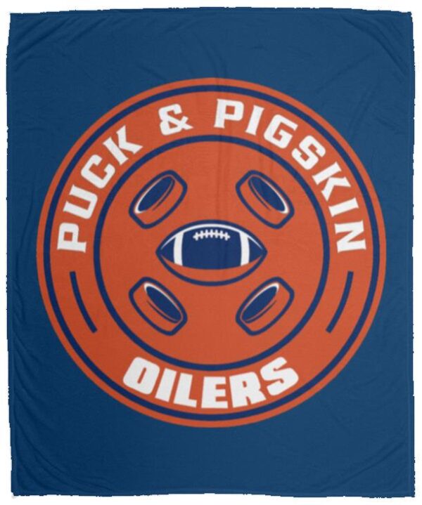 Puck & Pigskin Logo - Oilers Blankets - Image 8