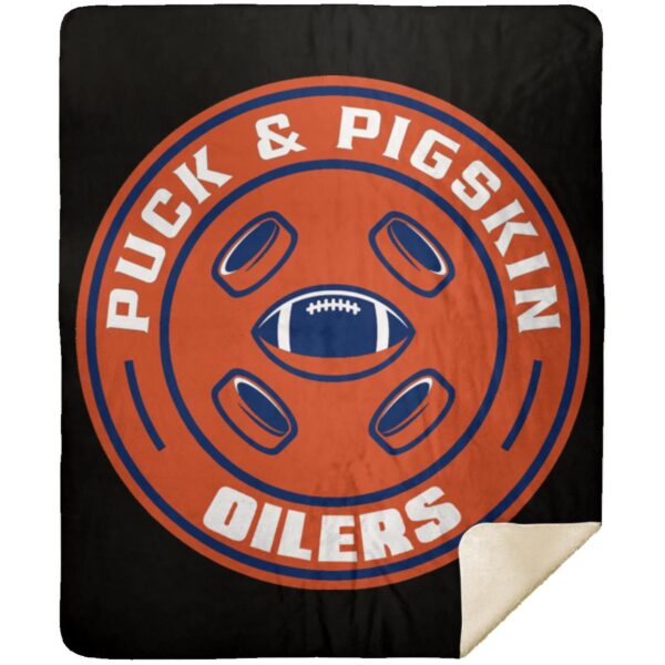 Puck & Pigskin Logo - Oilers Blankets - Image 15