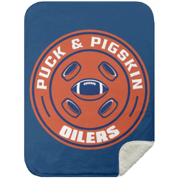 Puck & Pigskin Logo - Oilers Blankets - Image 24