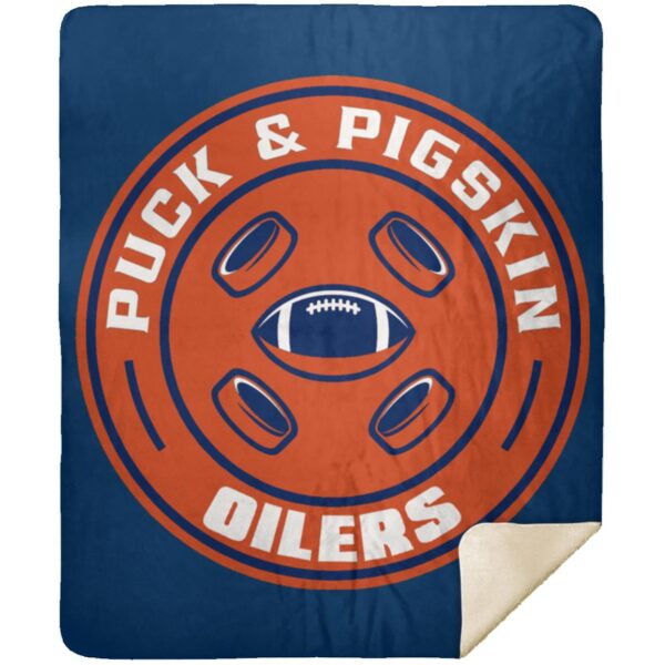 Puck & Pigskin Logo - Oilers Blankets - Image 16