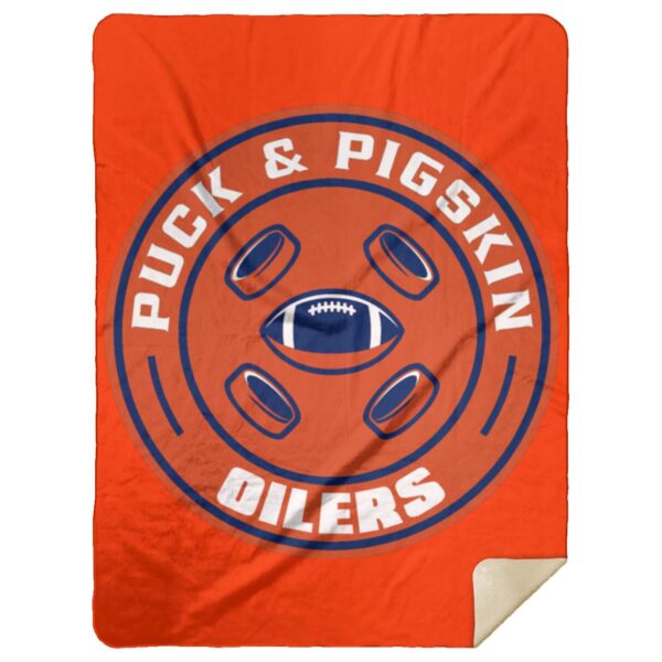 Puck & Pigskin Logo - Oilers Blankets - Image 17