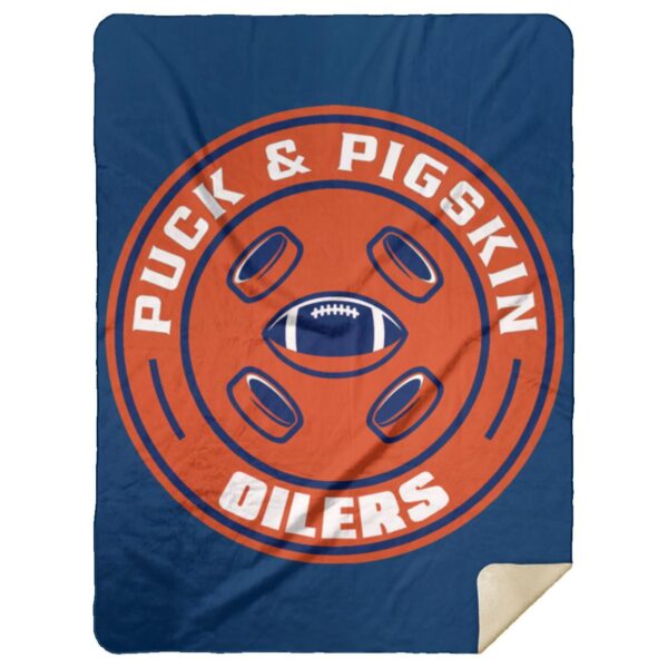 Puck & Pigskin Logo - Oilers Blankets - Image 18