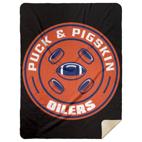 Puck & Pigskin Logo - Oilers Blankets - Image 19