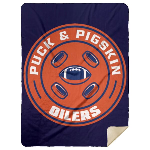 Puck & Pigskin Logo - Oilers Blankets - Image 20