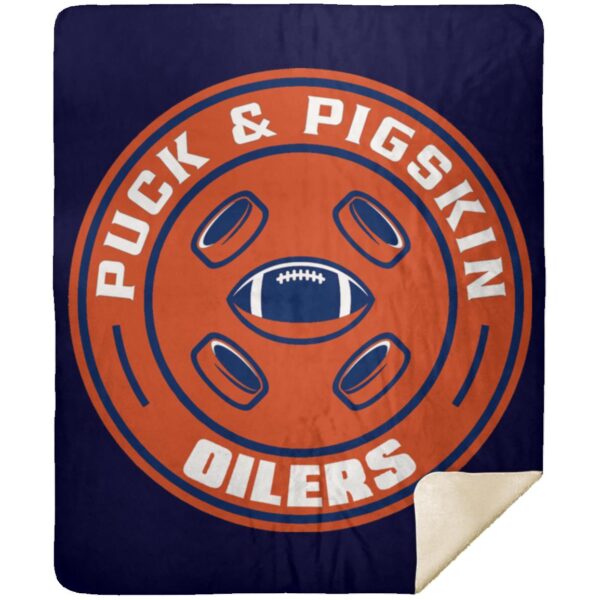 Puck & Pigskin Logo - Oilers Blankets - Image 14