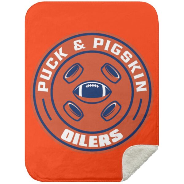 Puck & Pigskin Logo - Oilers Blankets - Image 21