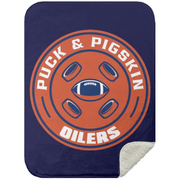 Puck & Pigskin Logo - Oilers Blankets - Image 22