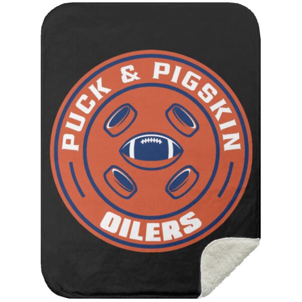 Puck & Pigskin Logo - Oilers Blankets - Image 23