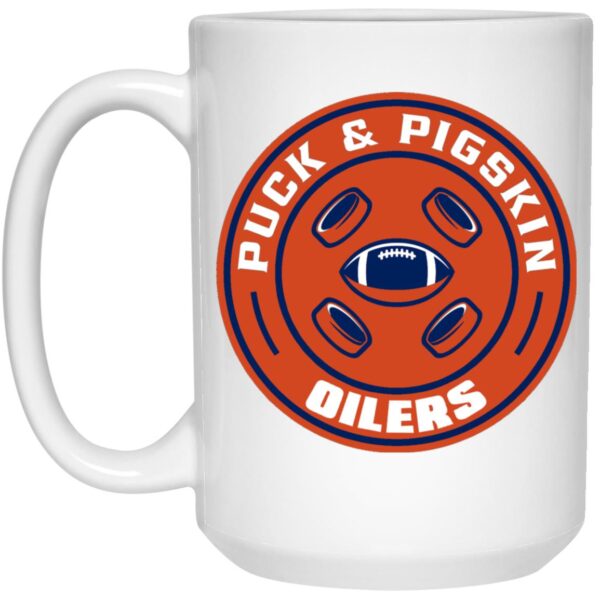 Puck & Pigskin Logo - Oilers Mugs - Image 2