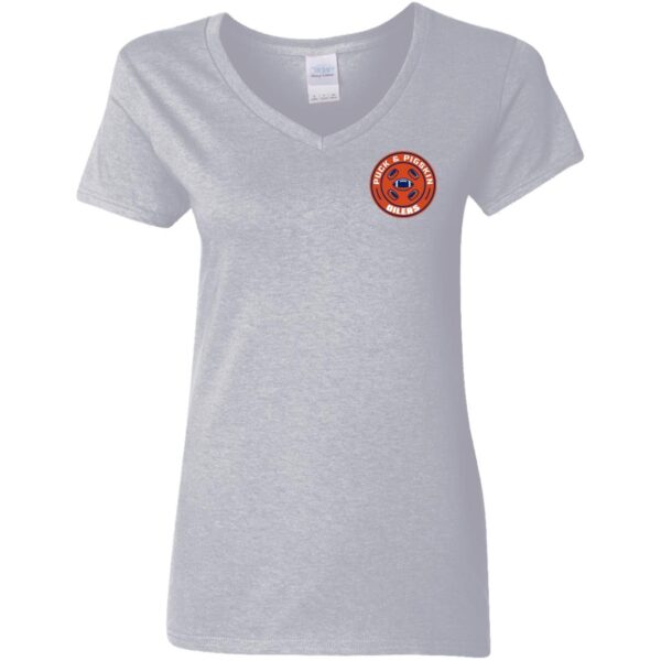 Puck & Pigskin Logo - Oilers V-Neck T-Shirt - Image 5