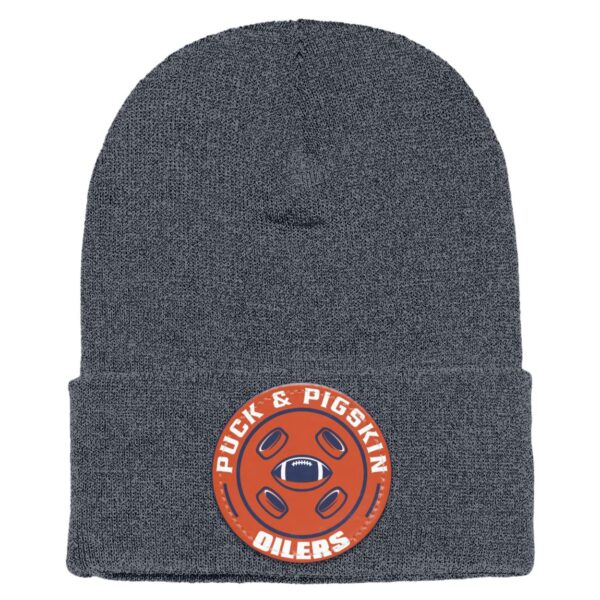 Puck & Pigskin Logo - Oilers Beanie - Image 3