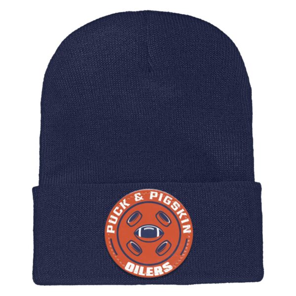 Puck & Pigskin Logo - Oilers Beanie - Image 5