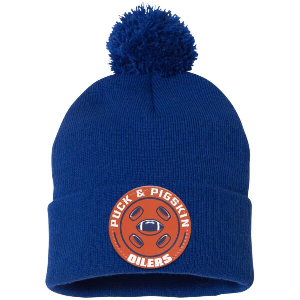 Puck & Pigskin Logo - Oilers Pom Pom Toque - Image 3