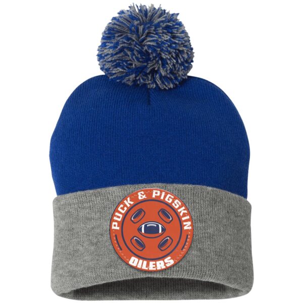 Puck & Pigskin Logo - Oilers Pom Pom Toque - Image 4