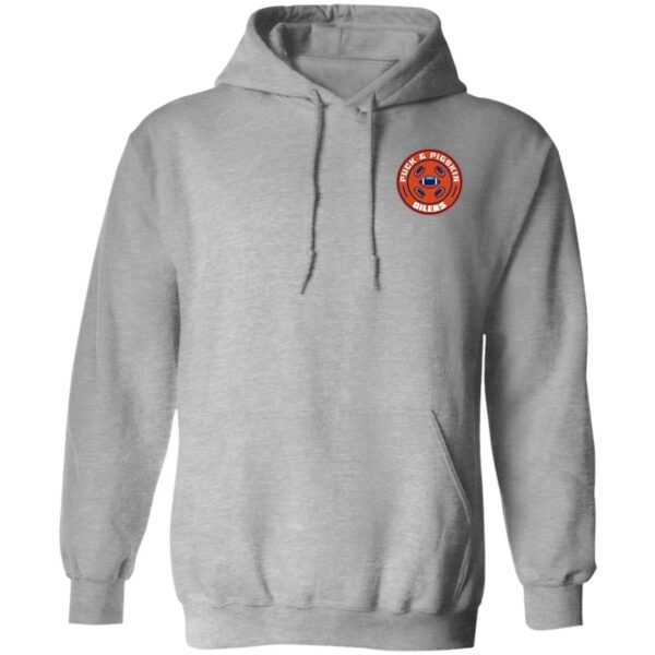 Puck & Pigskin Logo - Oilers Hoodies