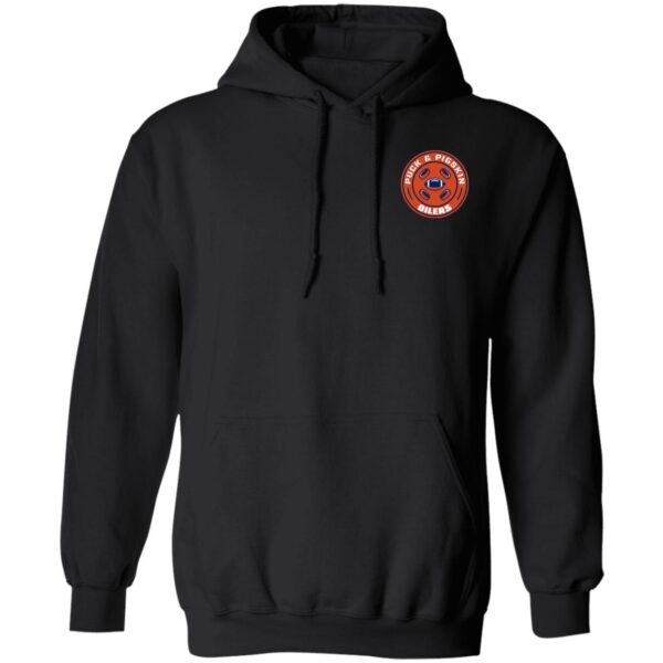 Puck & Pigskin Logo - Oilers Hoodies - Image 3